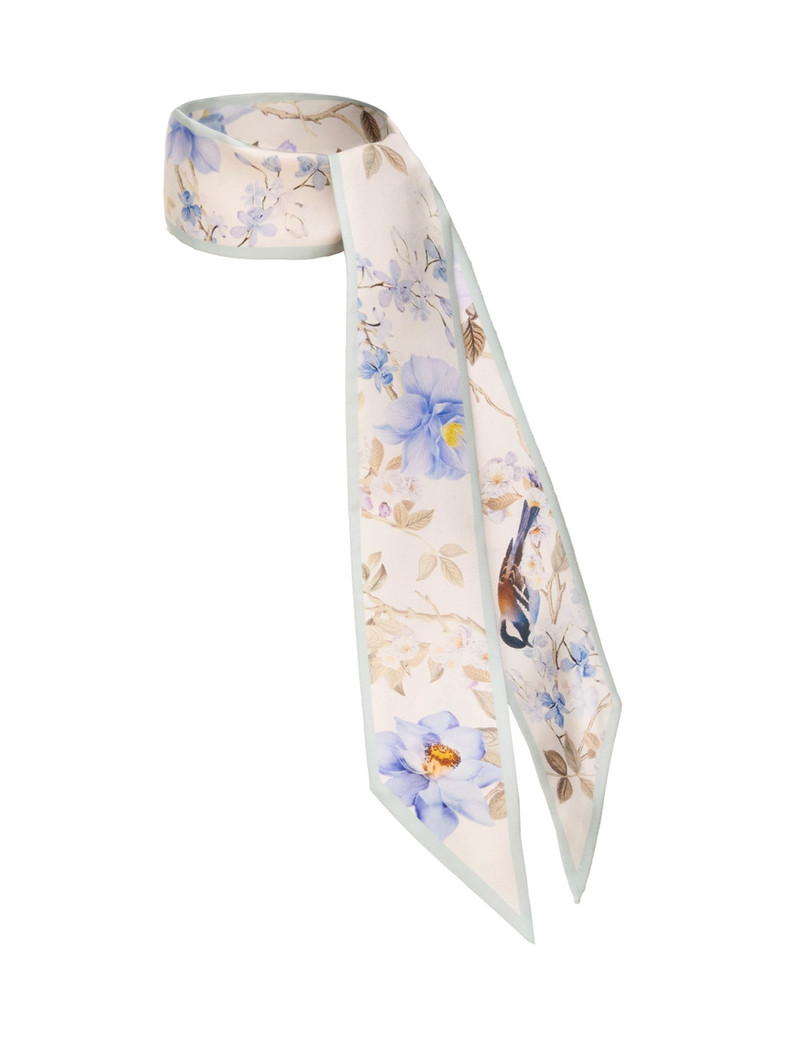 PRINTED SILK RIBBON SCARF 1