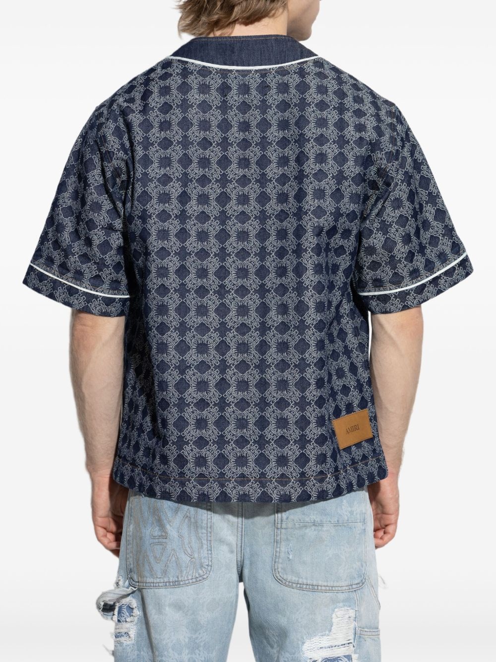 geometric-print short-sleeve shirt - 4