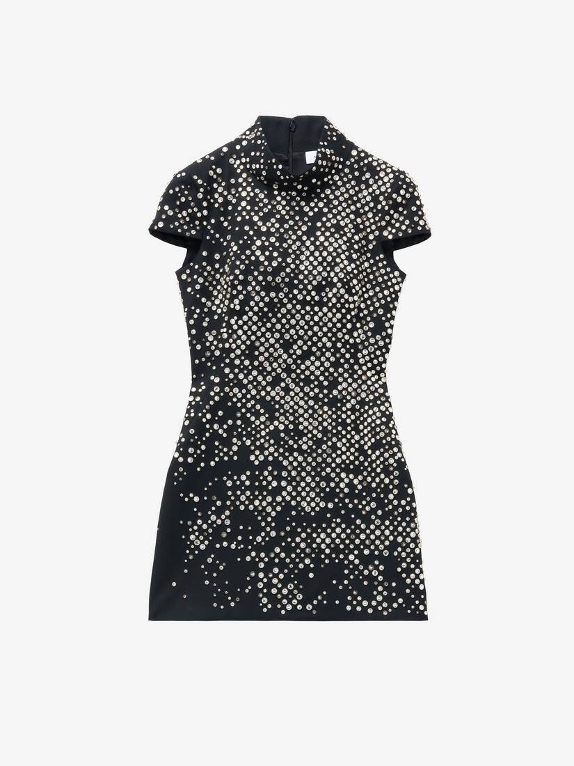 Crystal Embroidered Mini Dress - 1
