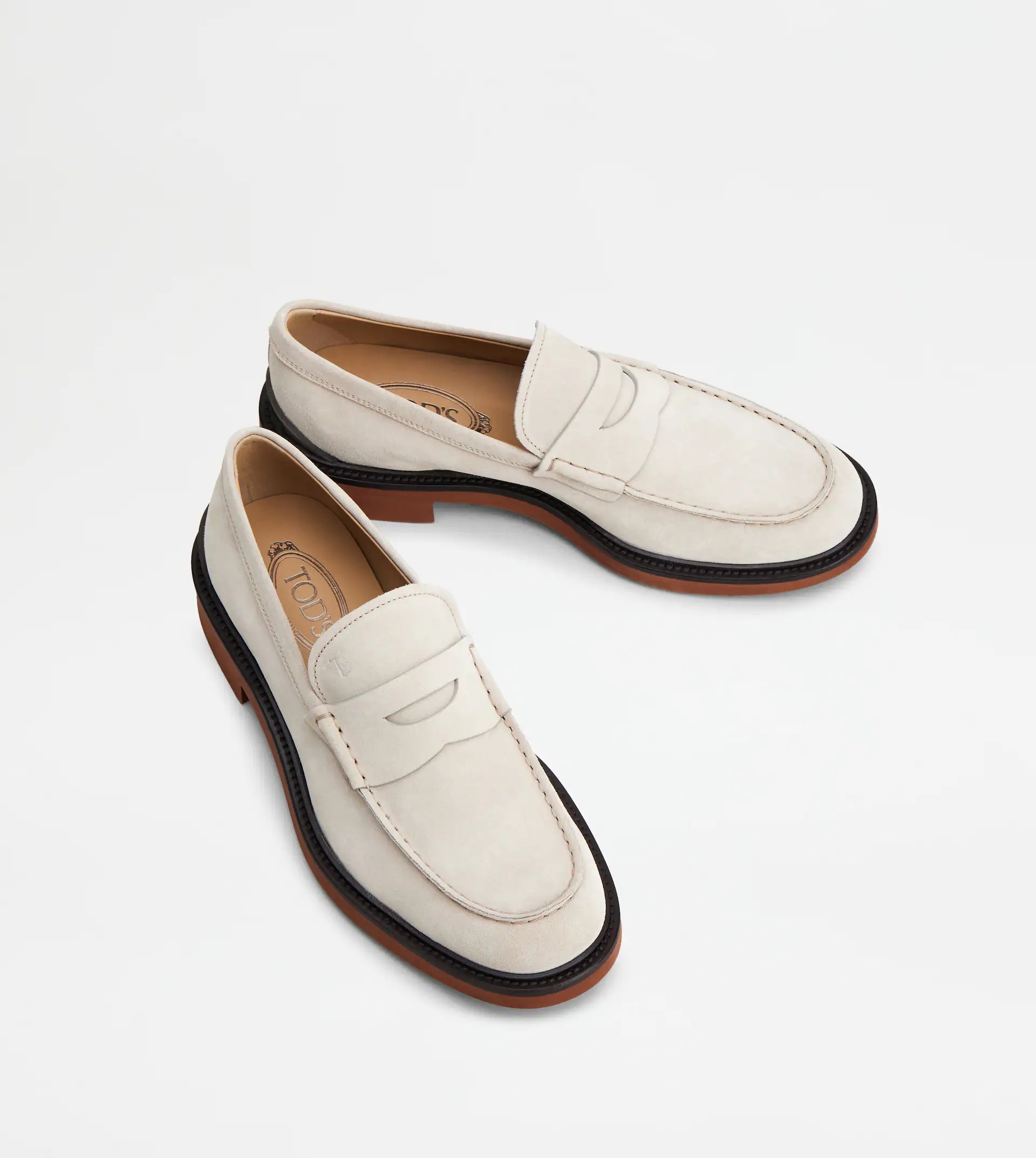 LOAFERS IN SUEDE - OFF WHITE - 3