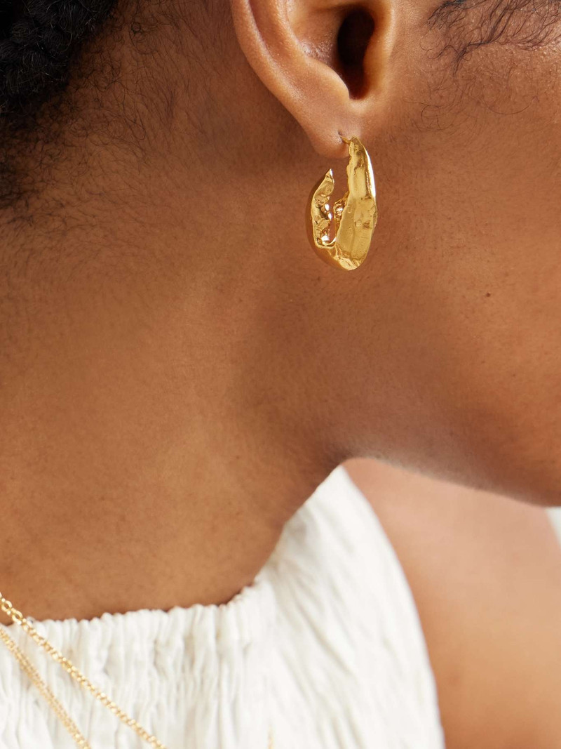 ALIGHIERI The Gilded Crustacean recycled gold-plated hoop earrings Gold outlook