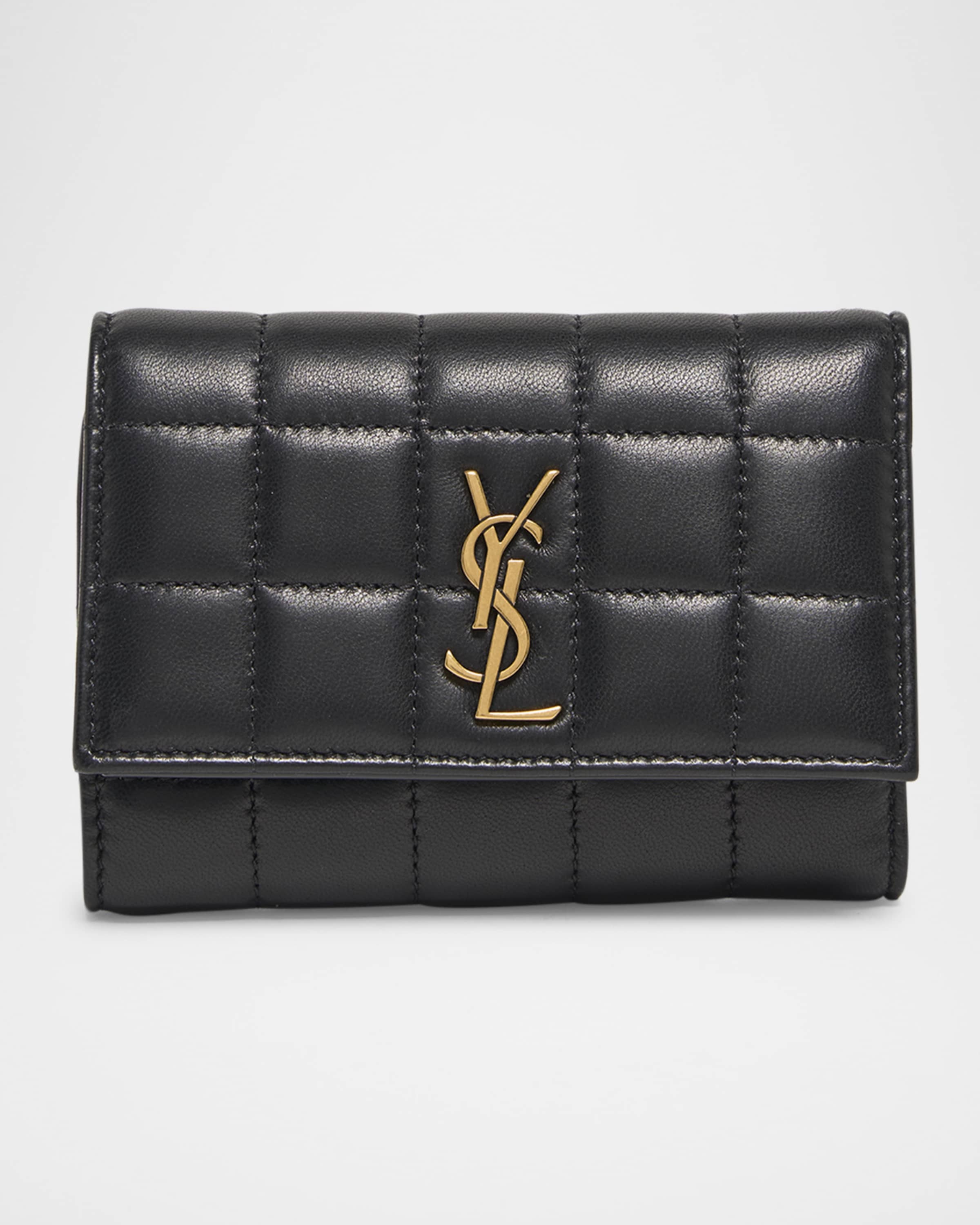 YSL Slim Trifold Wallet in Quilted Leather - 1