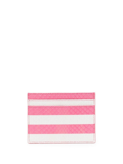 SAINT LAURENT striped snakeskin-effect cardholder outlook