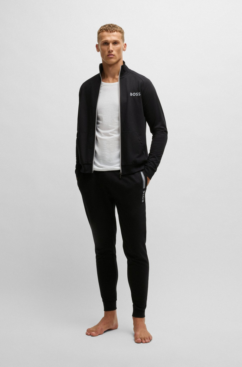 BOSS DRAWCORD TRACKSUIT BOTTOMS IN COTTON TERRY WITH LOGO PRINT outlook
