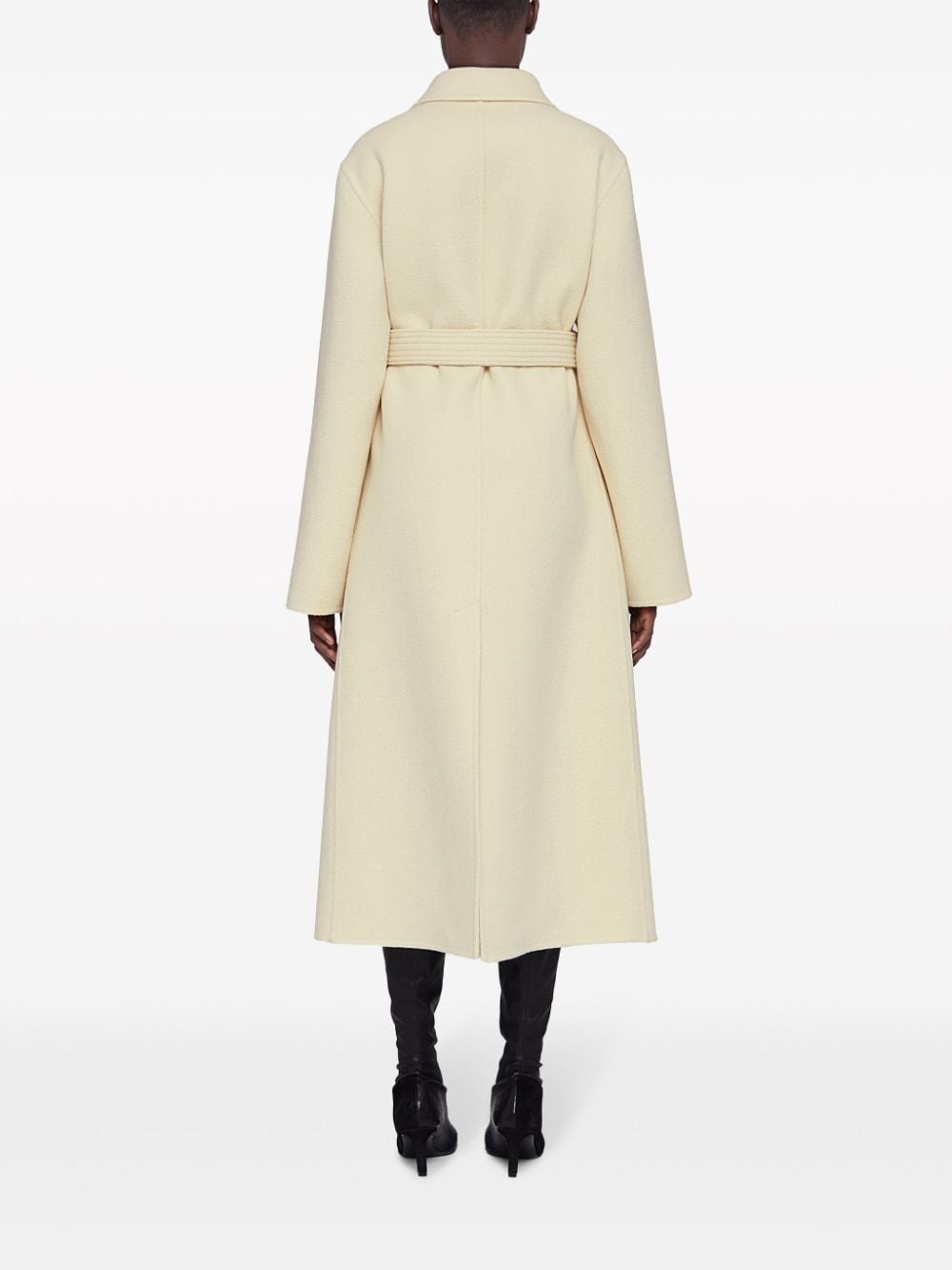 belted virgin wool coat - 3