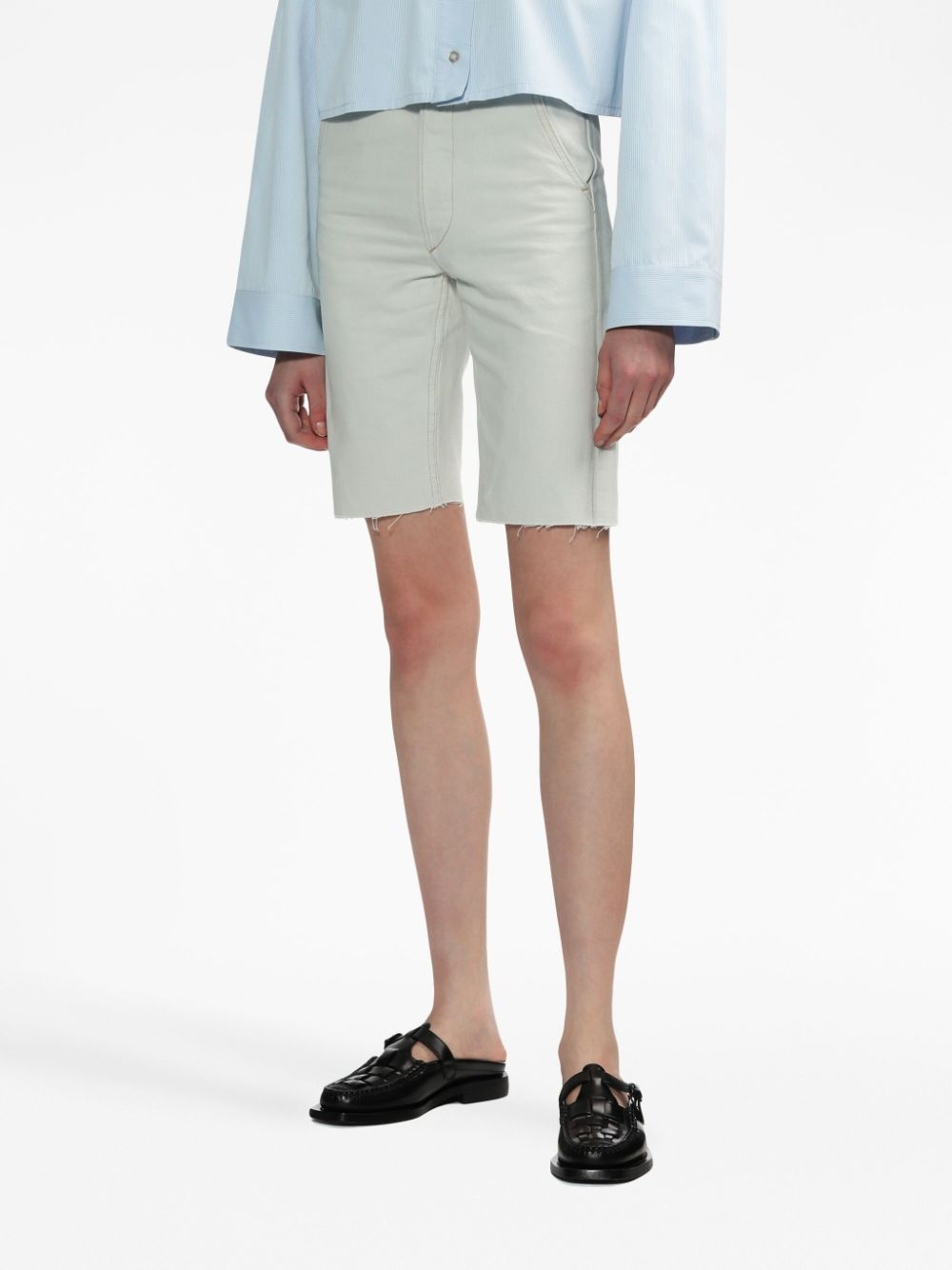 knee-length denim shorts - 3