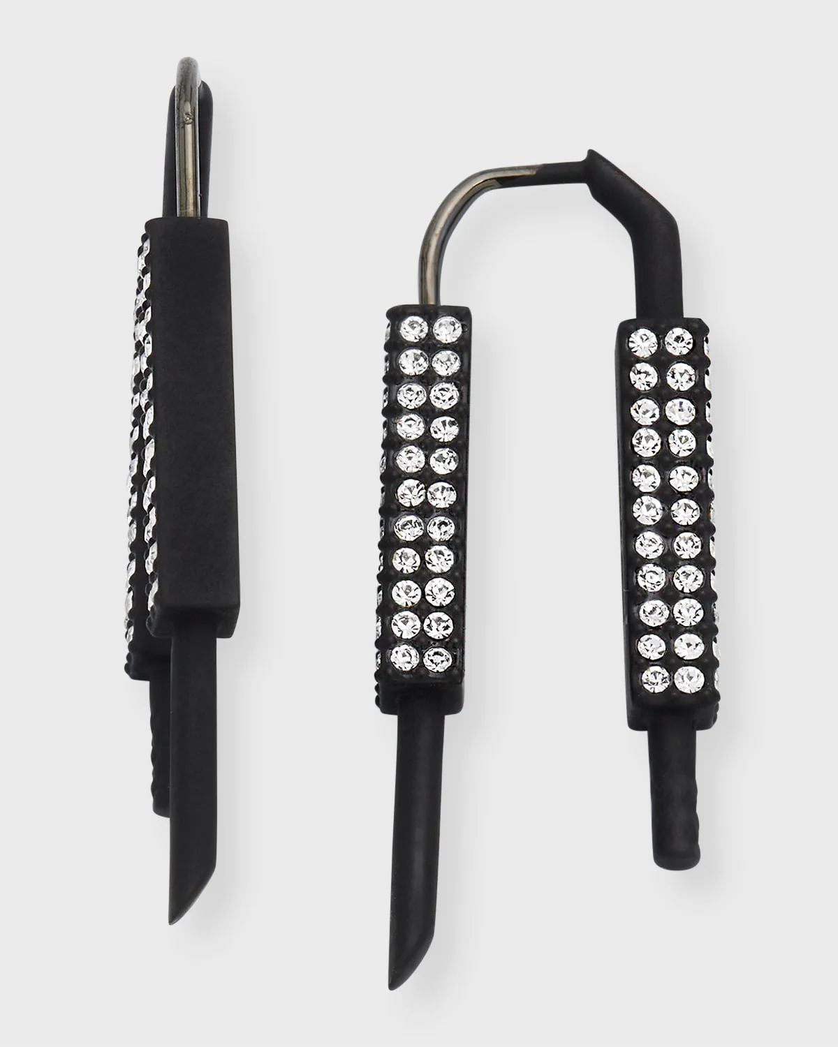 Men's U Lock Earrings with Crystals - 1