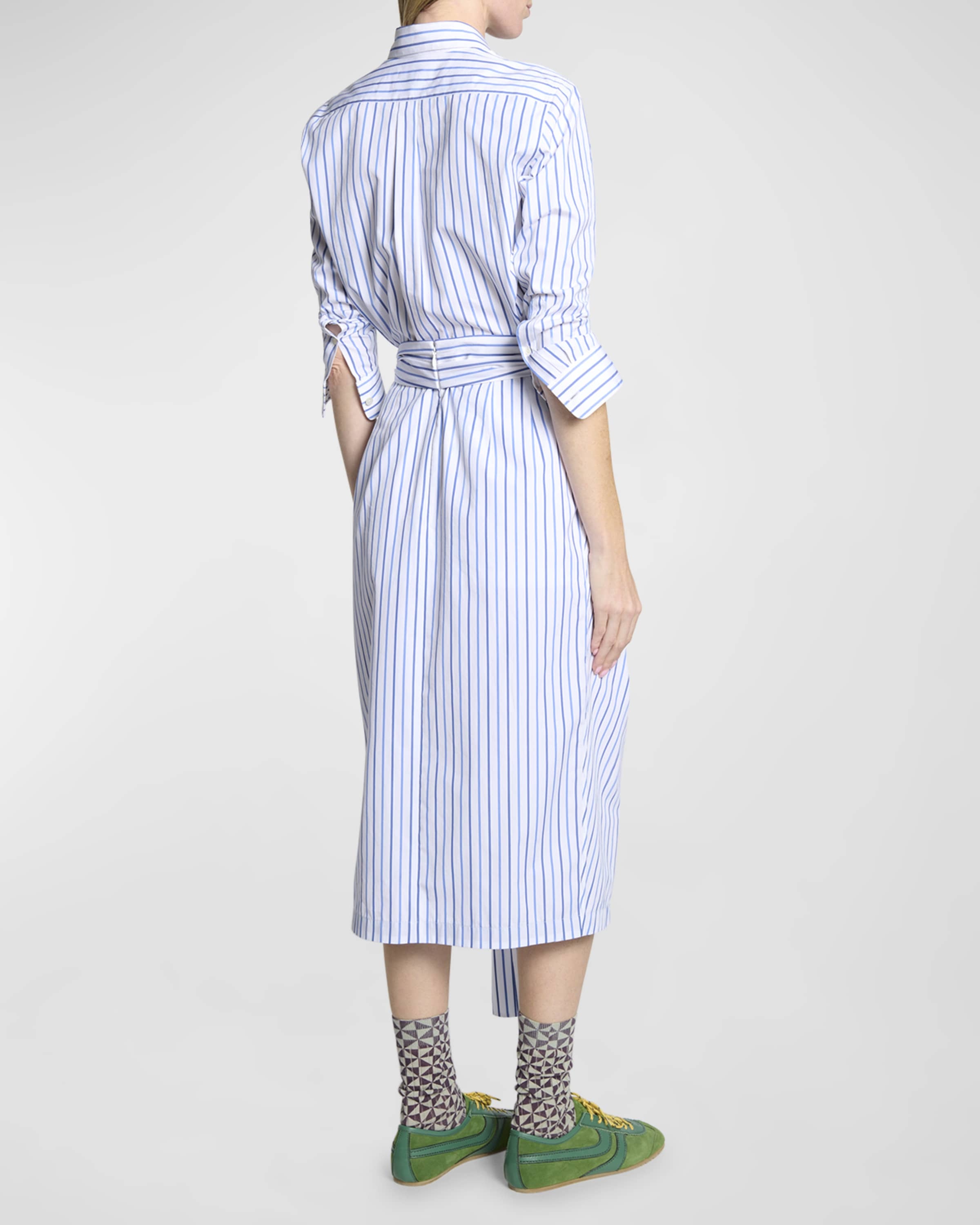 Solada Striped Poplin Midi Wrap Skirt - 4