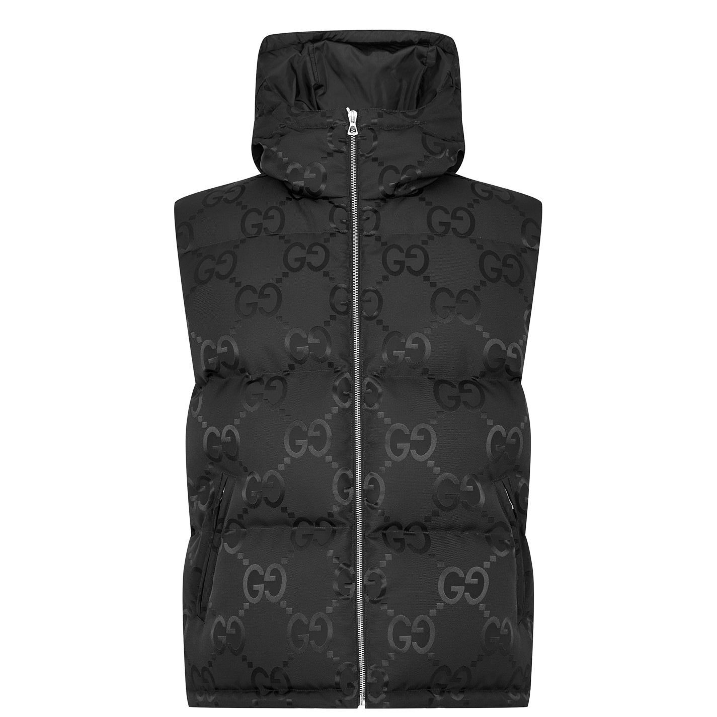 GUCCI★素敵！Logo-appliqued two-tone canvas vest GG cotton canvas puffer vest in camel and brown | GUCCI® US