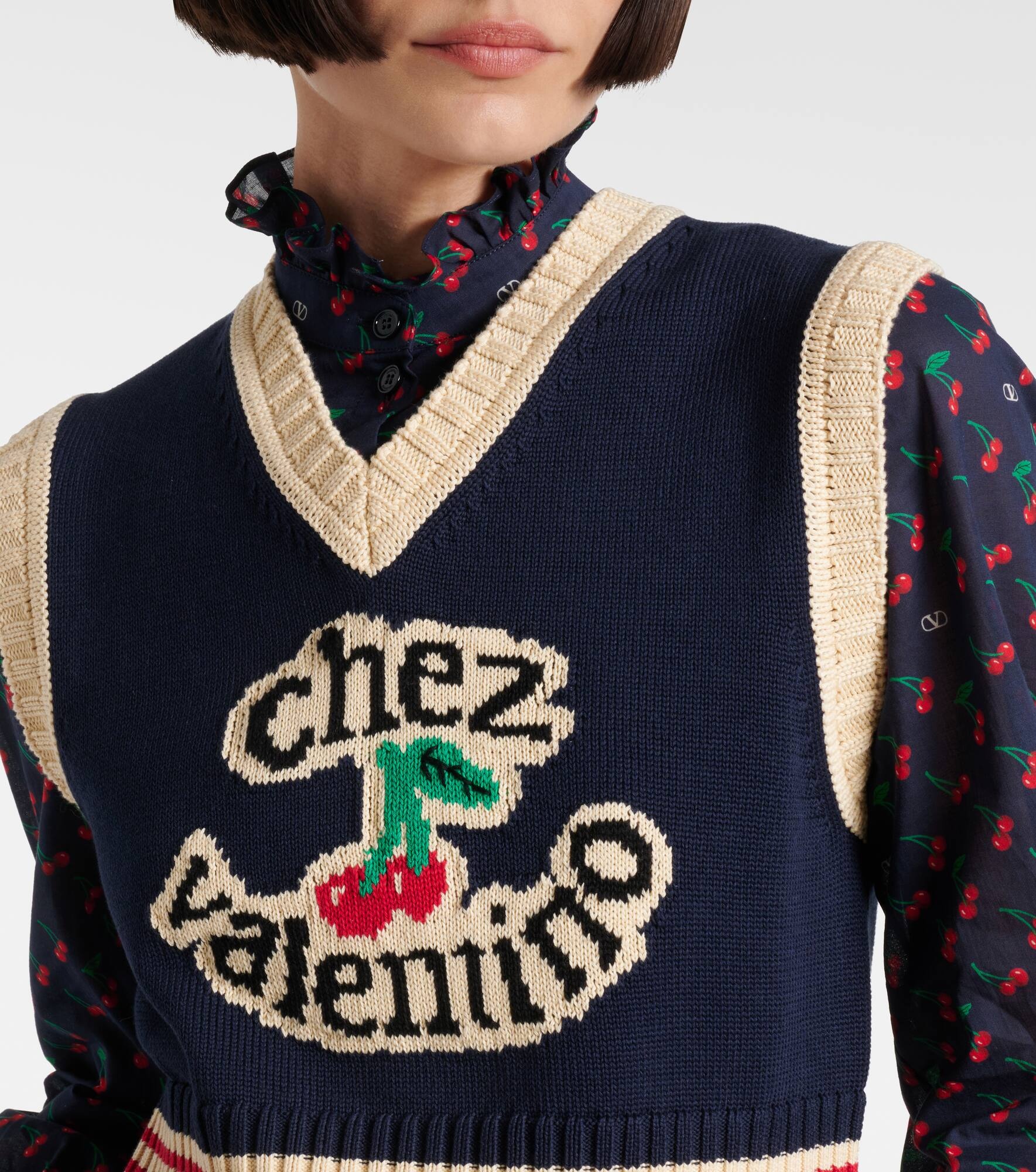 Chez Valentino cotton sweater vest - 4