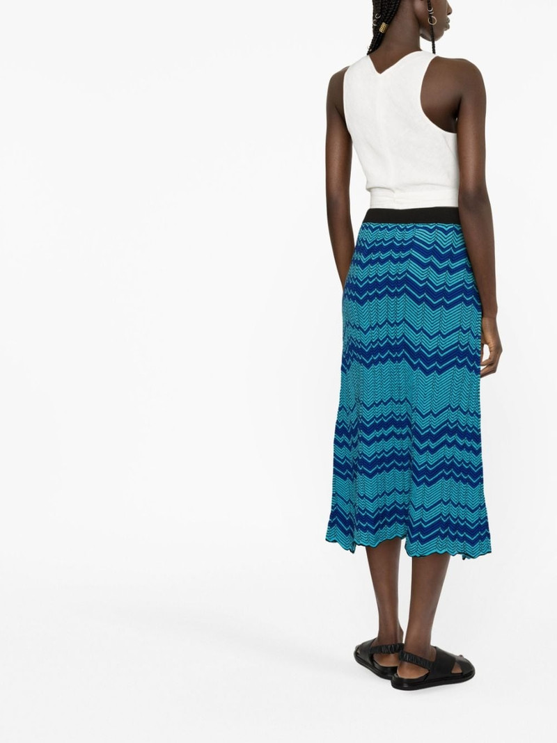 Palm zigzag pattern midi skirt 3