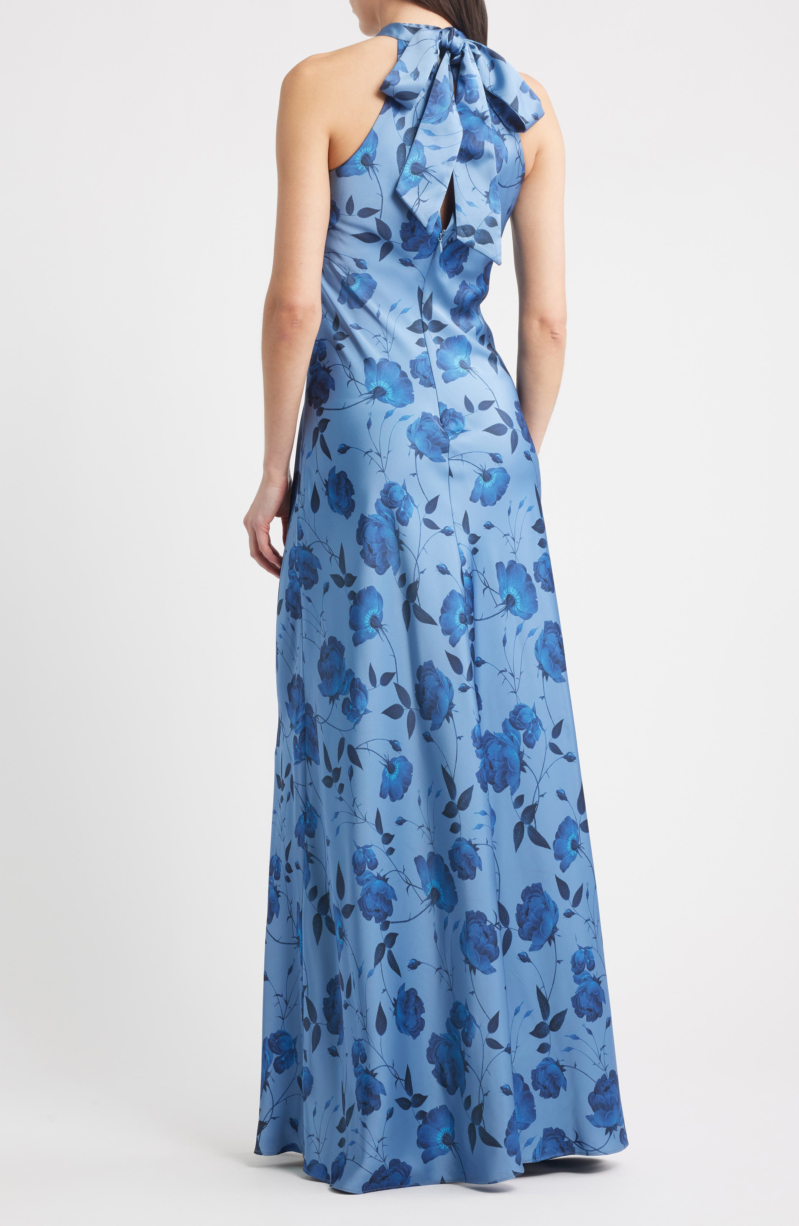 Sachin & Babi Laurant Floral Sleeveless Satin Crepe Gown in Wild Steel Roses at Nordstrom - 2