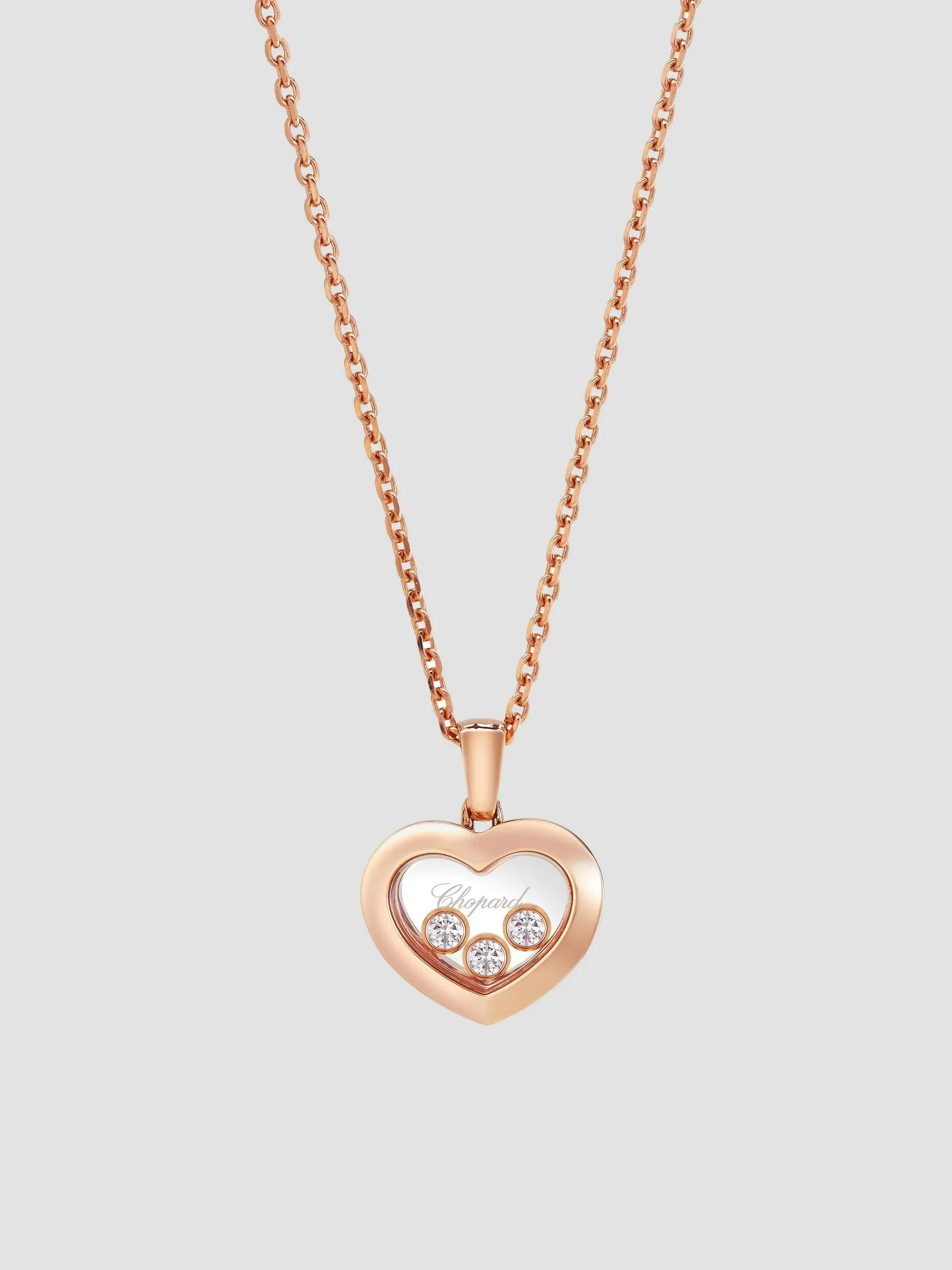 Women's Happy Diamonds Icons 18K Rose Gold & Diamond Heart Pendant Necklace - Rose Gold - 1