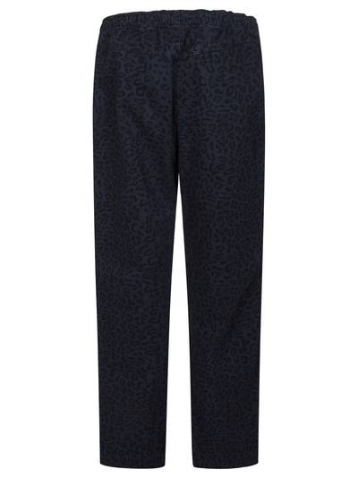 Stüssy Blue cotton trousers with all-over leopard print and elasticated waist. outlook