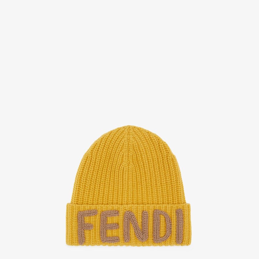 Yellow wool beanie - 1