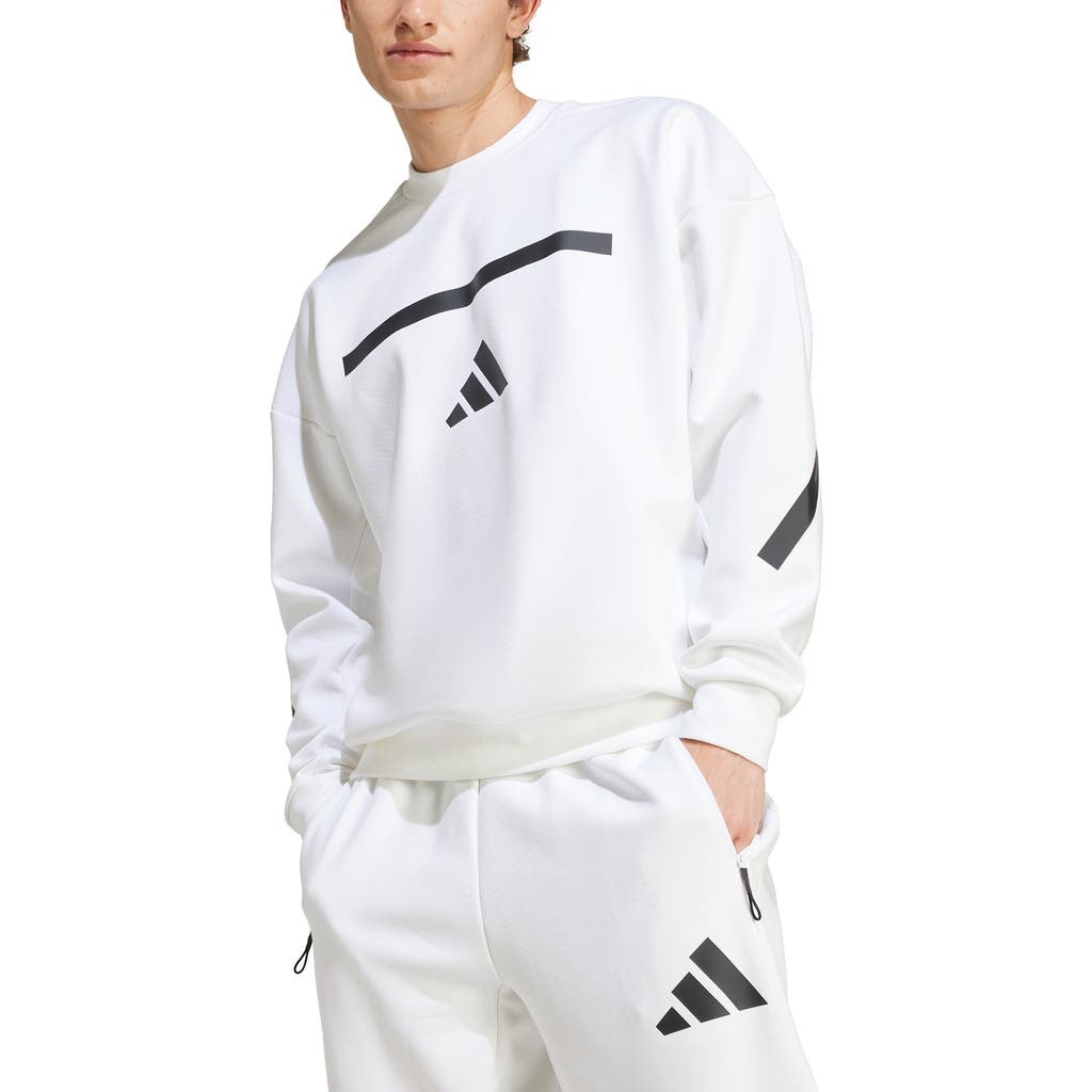その他 Onpice adidas adidas Z.N.E Oversize Crewneck Sweatshirt in White at