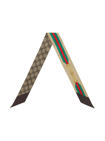 GUCCI Horsebit Web-print neck bow outlook