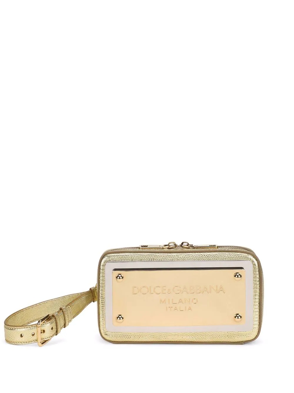 logo-plaque mini clutch bag - 1