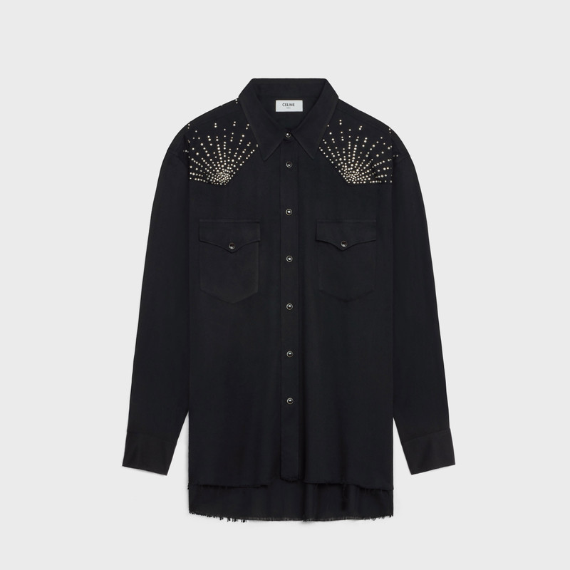 EMBROIDERED COWBOY SHIRT IN LIGHT VISCOSE 1