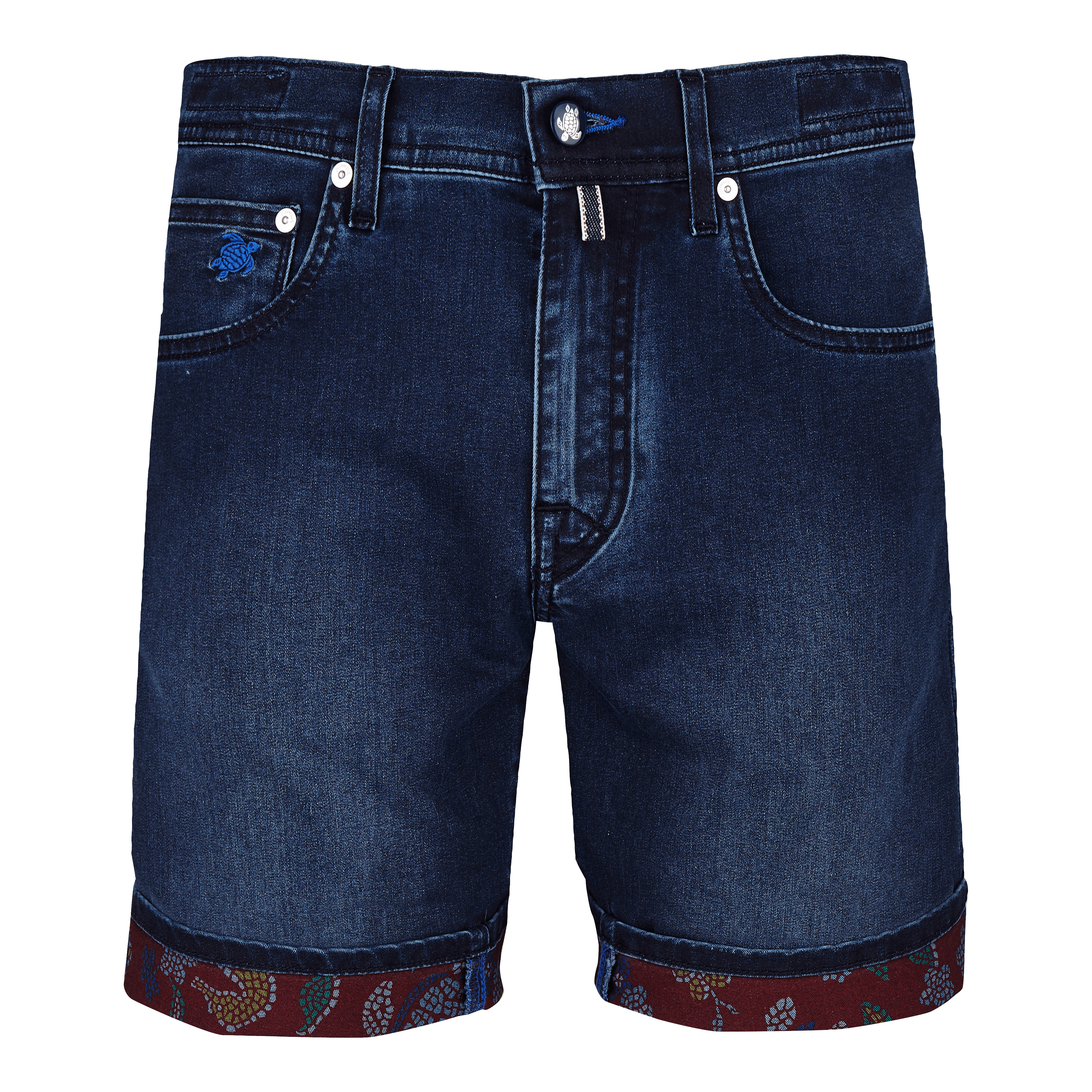 Vilebrequin Men 5-Pockets Denim Bermuda Shorts Mosaïque