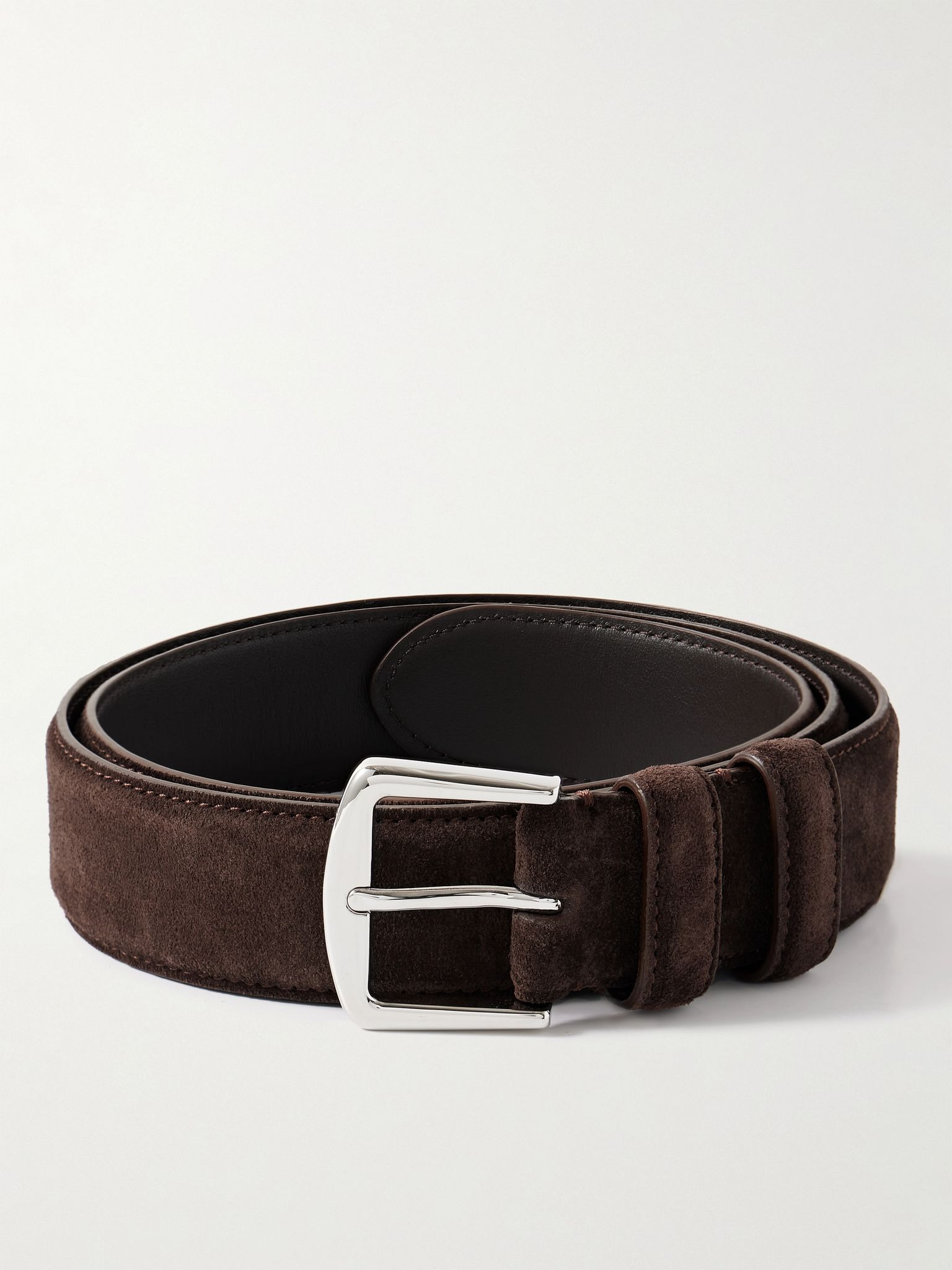 3.5cm Suede Belt Brown - 1