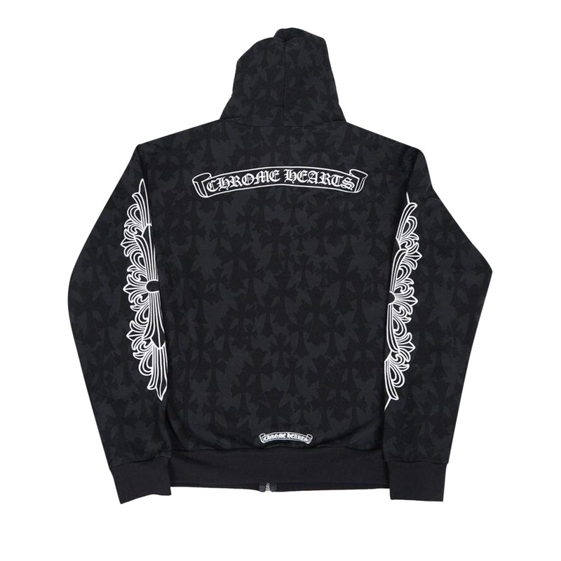 Chrome Hearts Chrome Hearts Plus Cross All Over Print Zip Up Hoodie 'Black' outlook