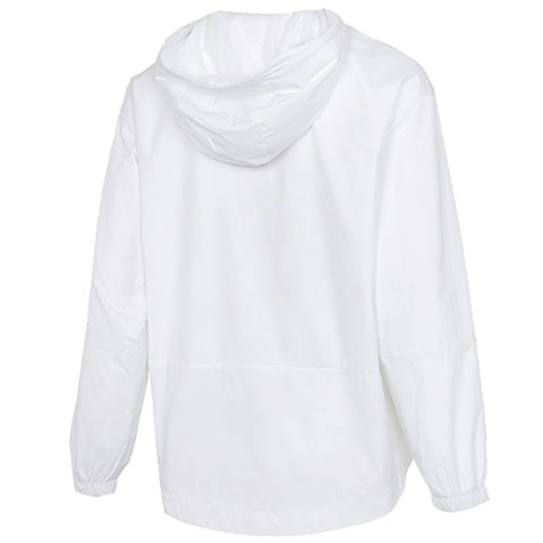 (WMNS) adidas Essentials Oversize Logo Windbreaker Asia Sizing 'White Black' GL0647 - 2