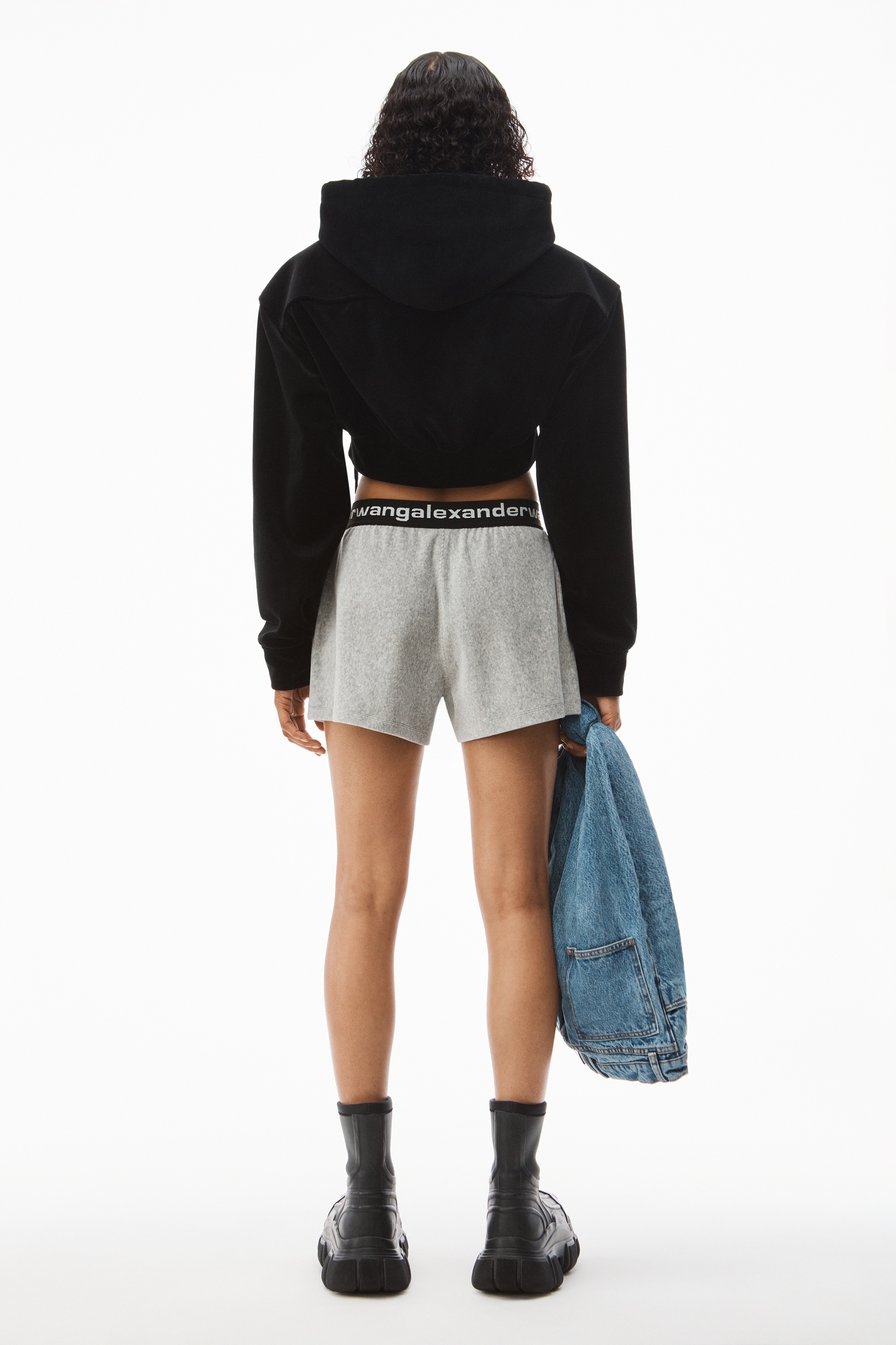 LOGO ELASTIC SHORT IN STRETCH CORDUROY - 4