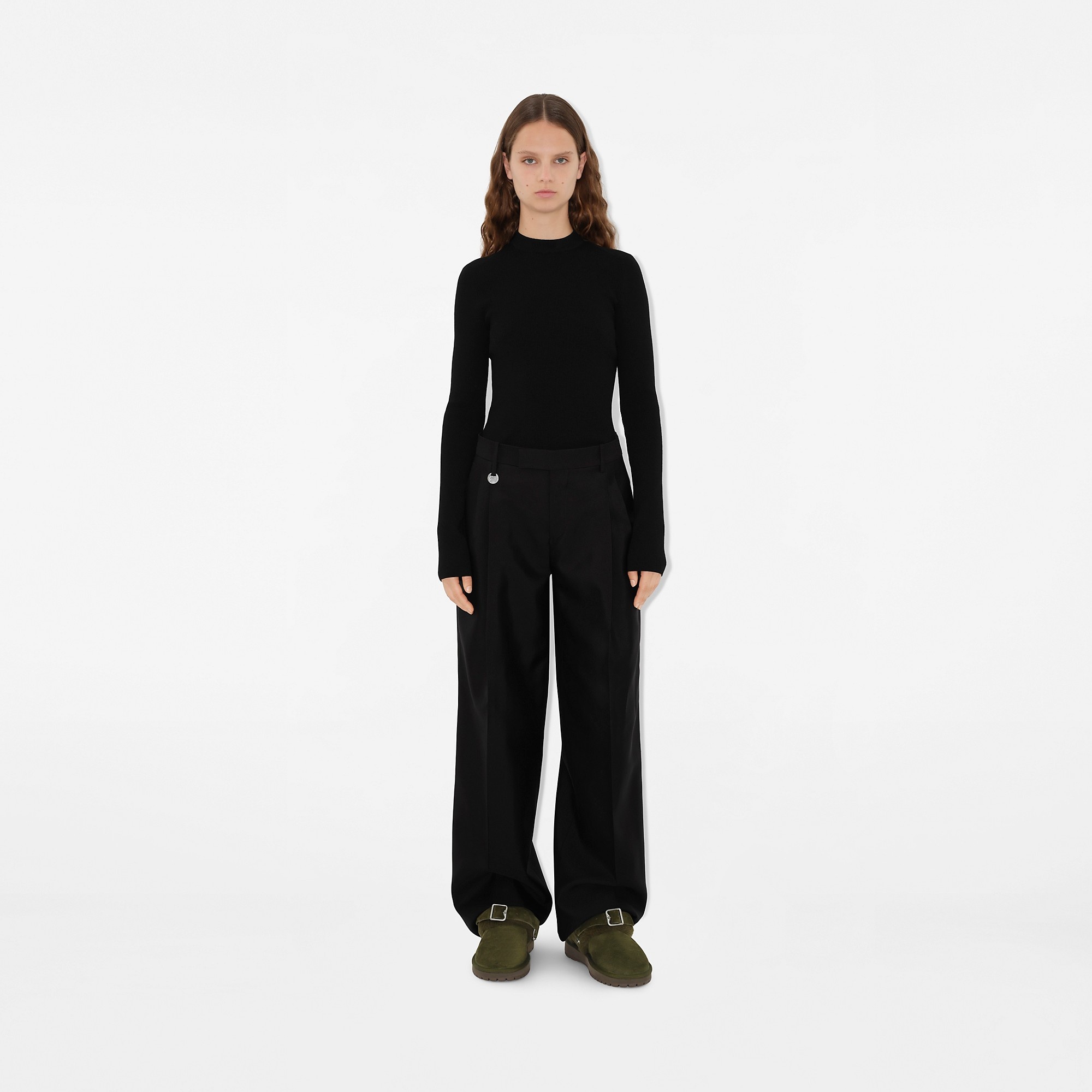 Suede and Shearling Chubby Mules - 2
