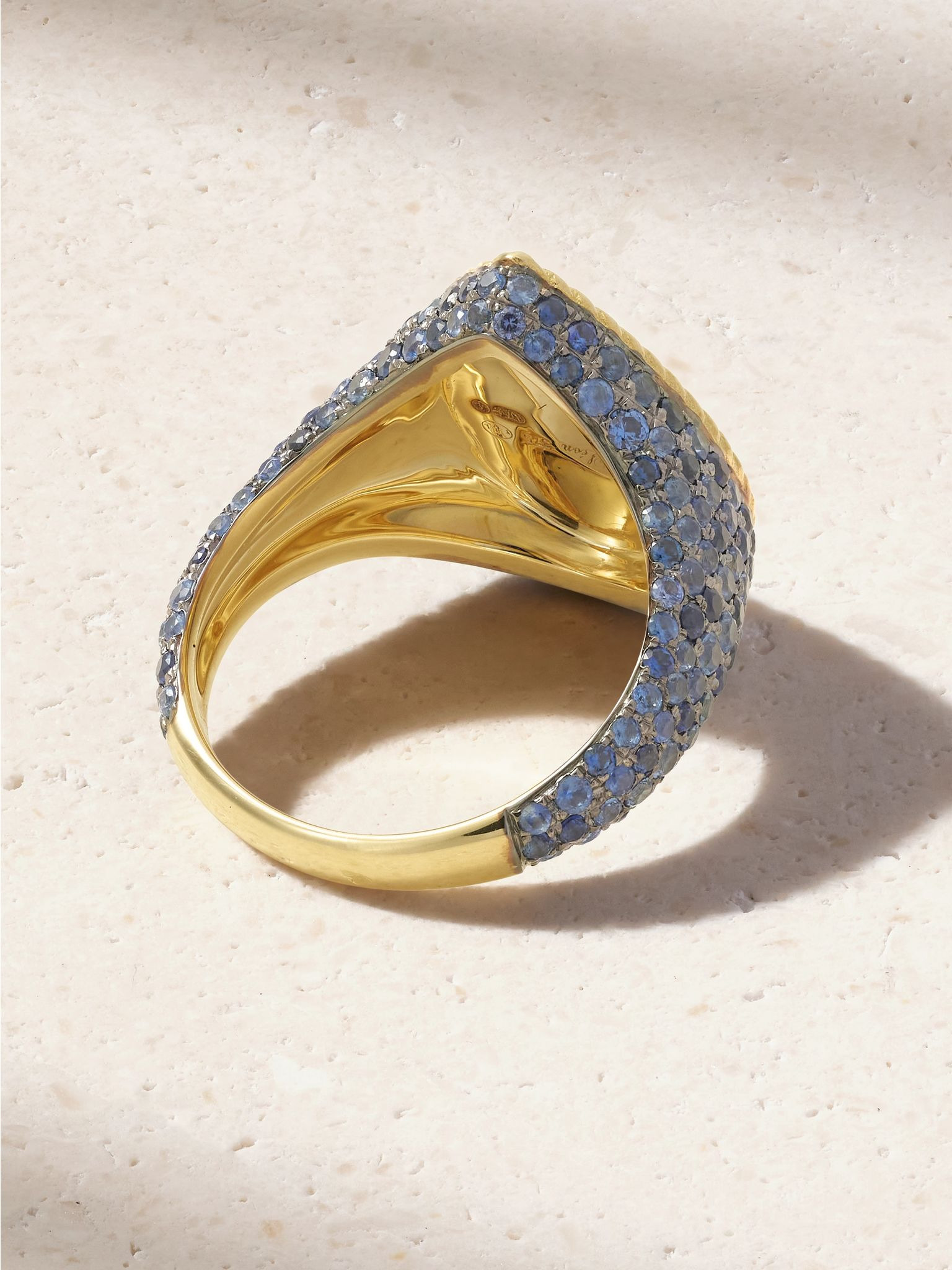 Poire 9-karat gold sapphire ring Blue - 3
