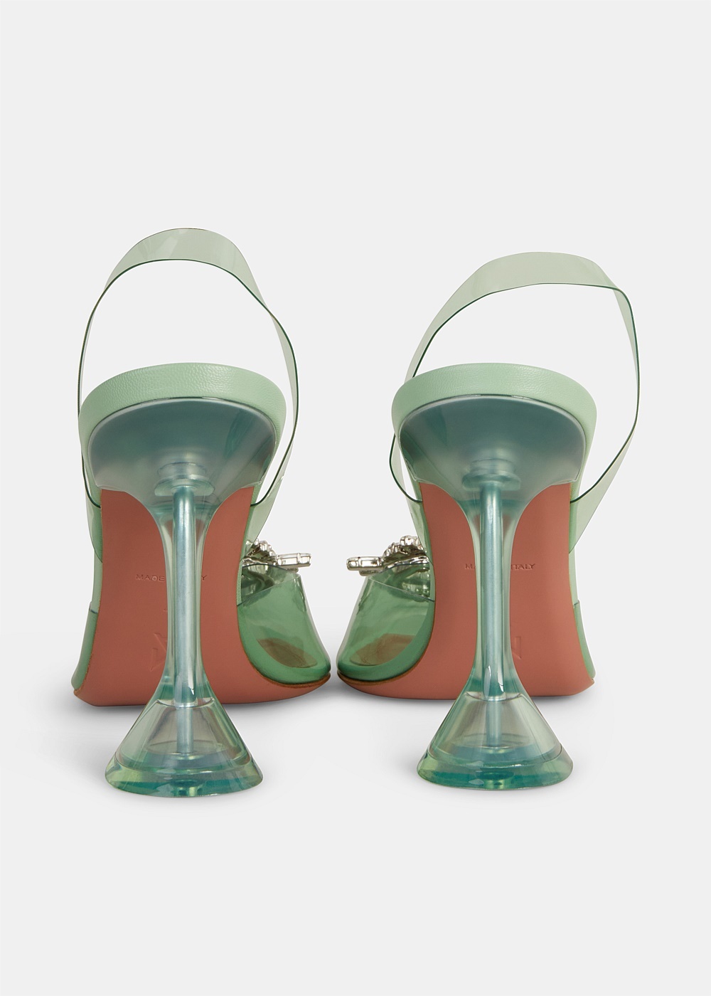 Mint PVC Begum Glass Sling back Heels - 4