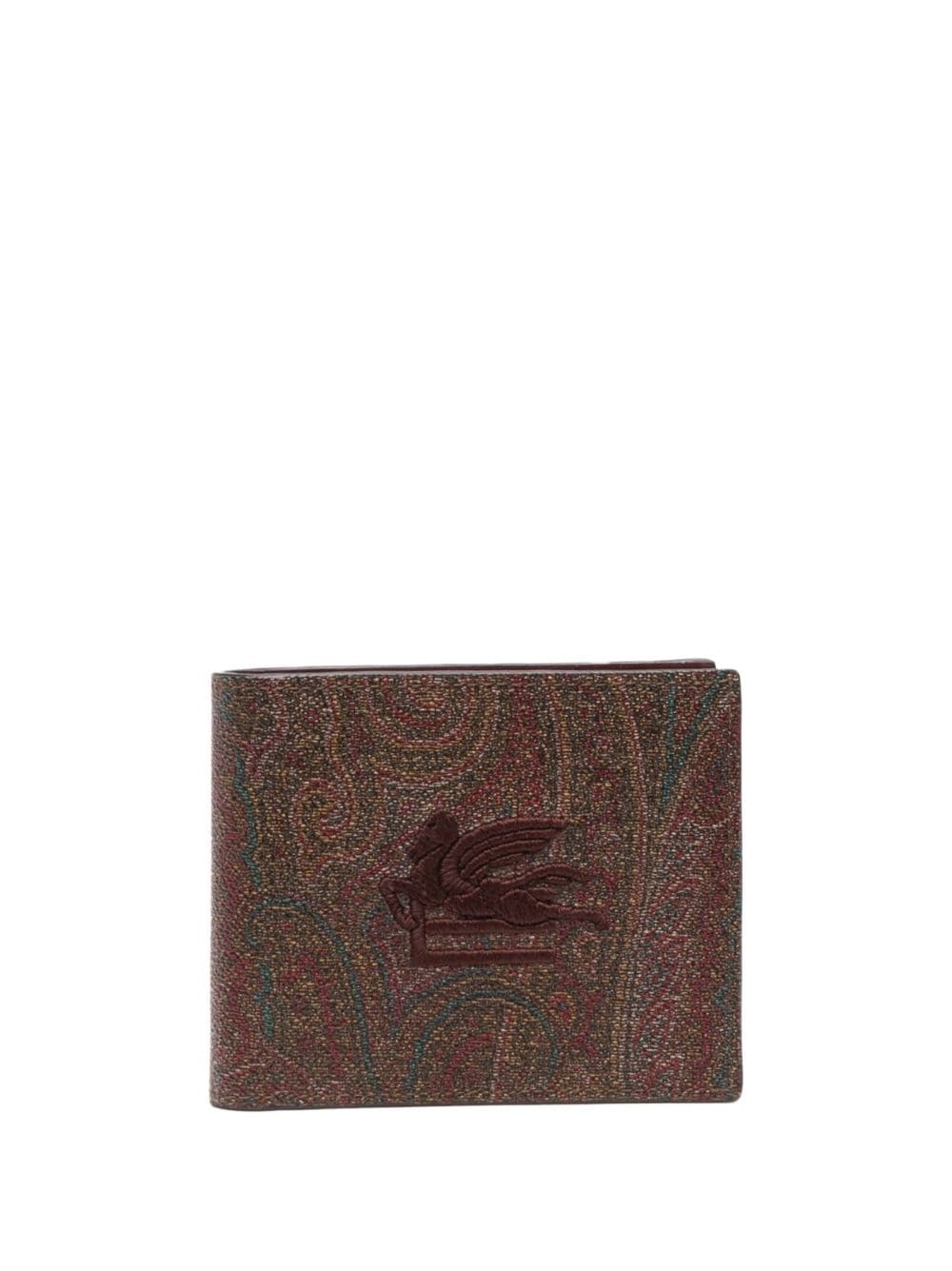 logo-embroidered leather wallet - 1
