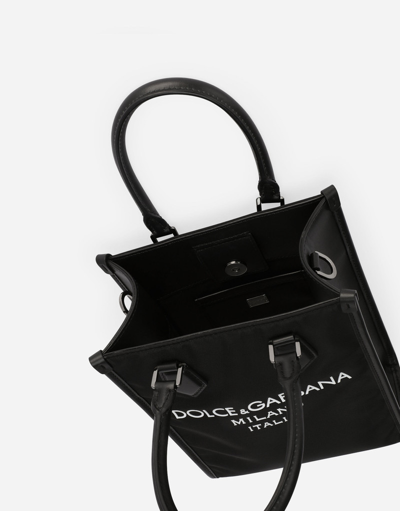 Small nylon bag with rubberized logo 5