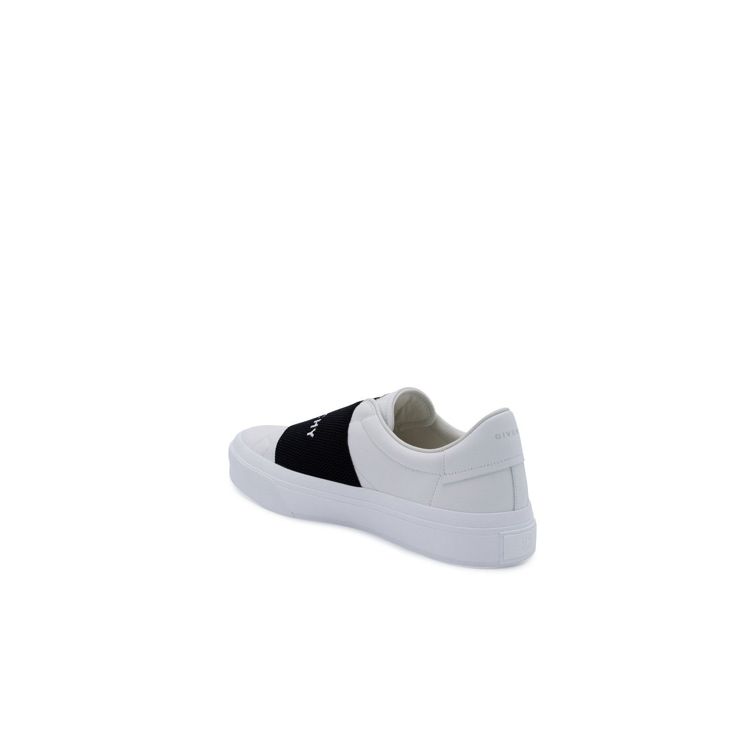WHITE AND BLACK LEATHER CITY SPORT LOW TOP SNEAKERS - 3