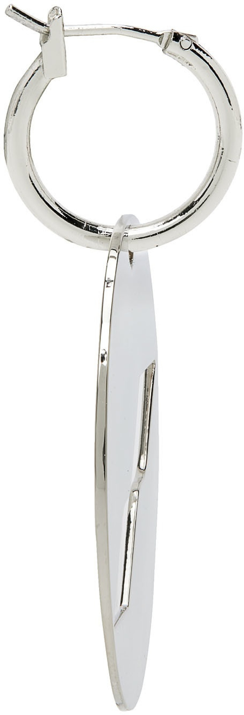 We11done Silver Logo Motif Earrings outlook