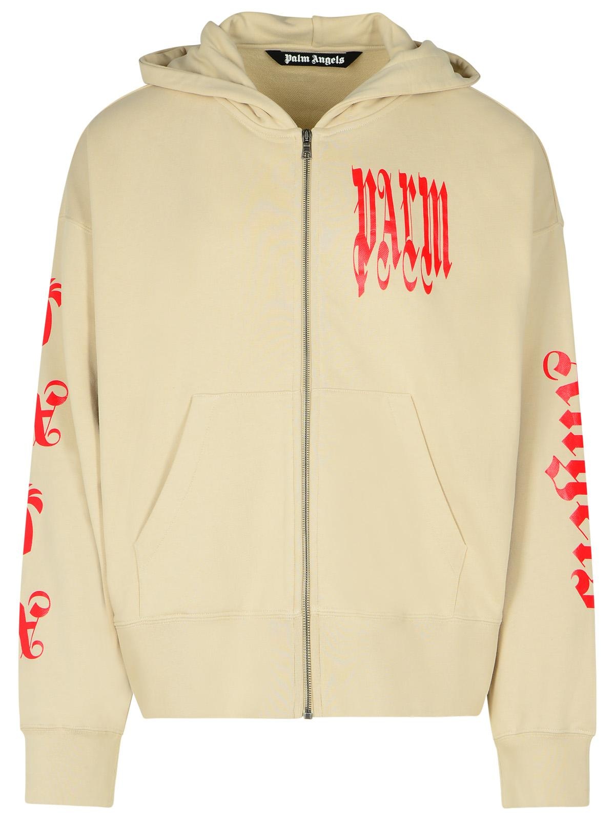 Palm Angels Beige Cotton Sweatshirt Man - 1