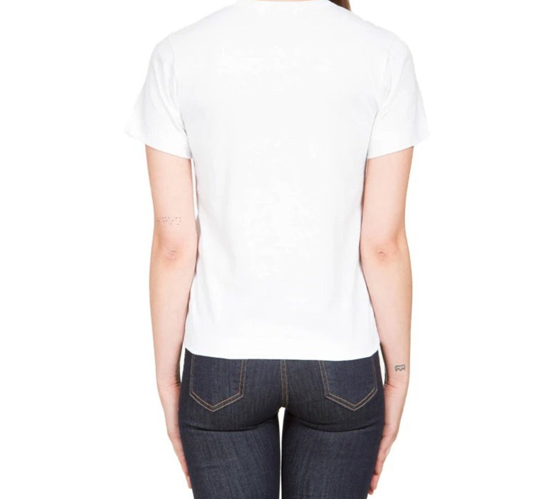 (WMNS) COMME des GARCONS PLAY Heart Logo Tee 'White Black' AZ-T069-051-1 - 4