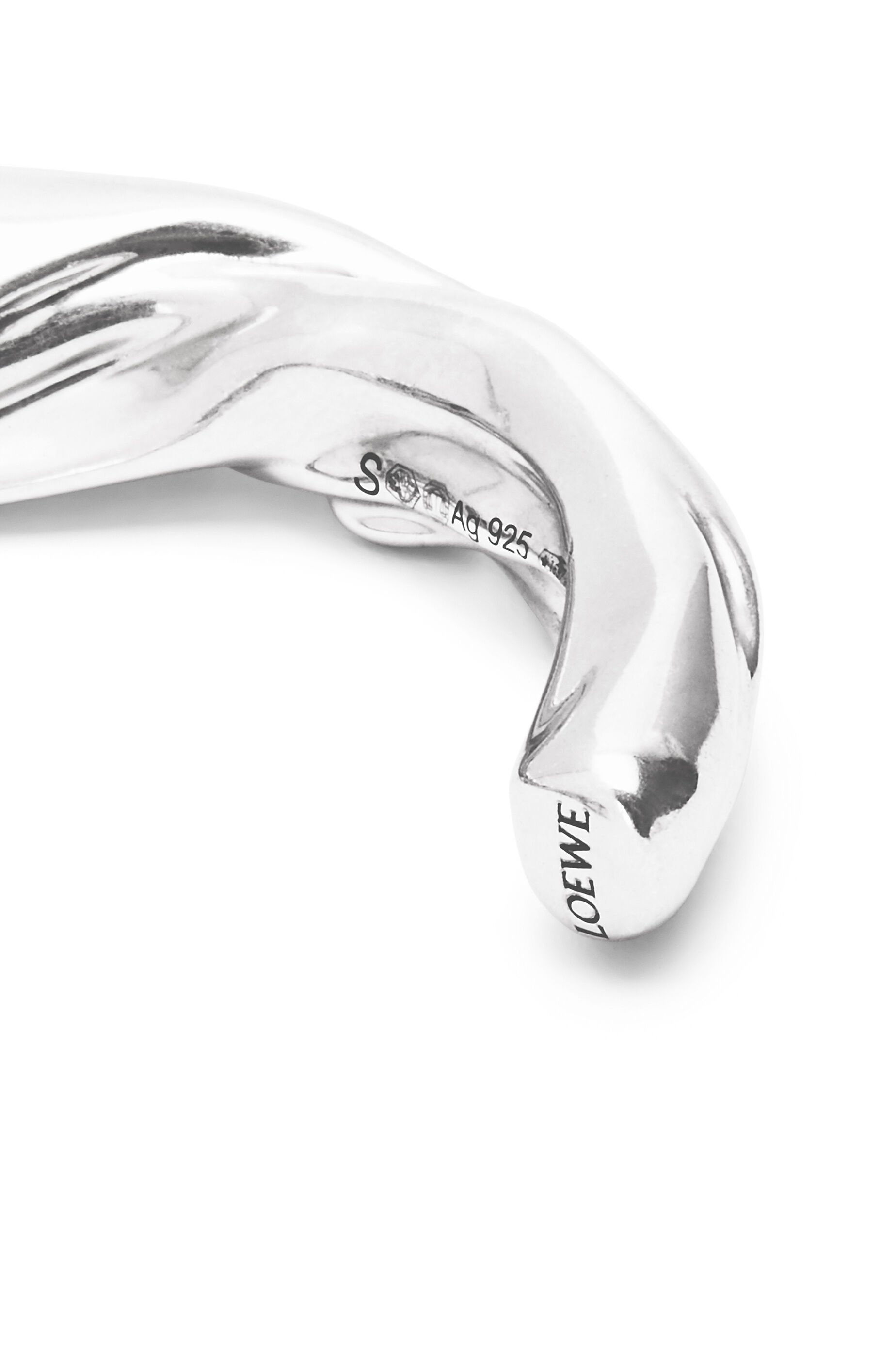 Small nappa twist cuff in sterling silver - 4