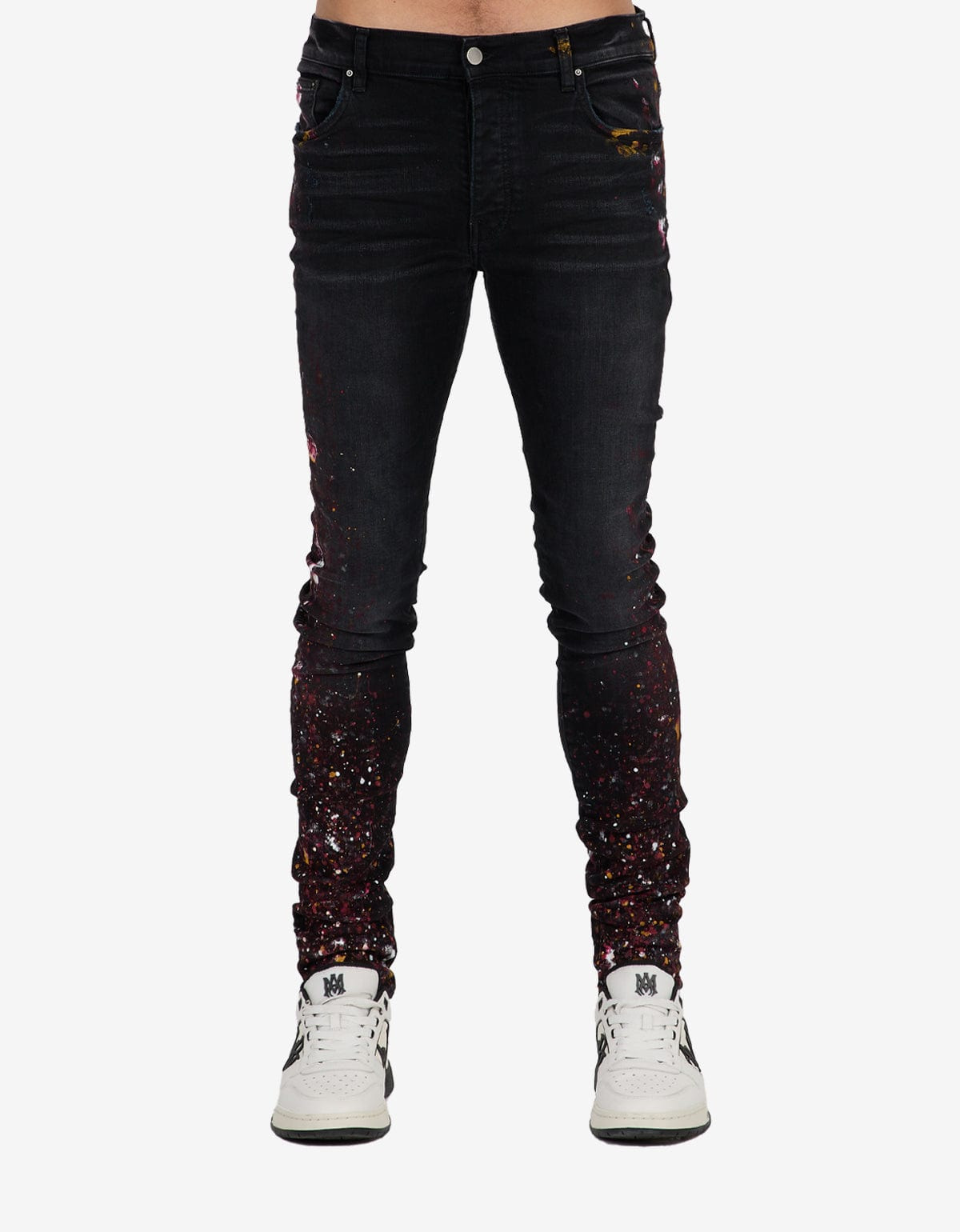 Amiri Paint Splatter Aged Black Jeans - 2