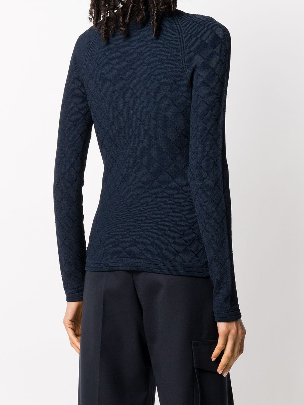 embossed buttons knitted jumper - 4