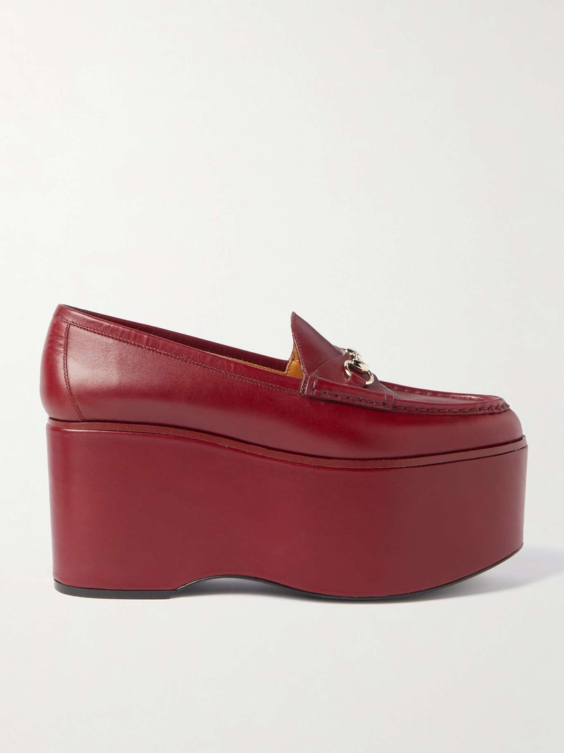Horsebit leather platform loafers 1