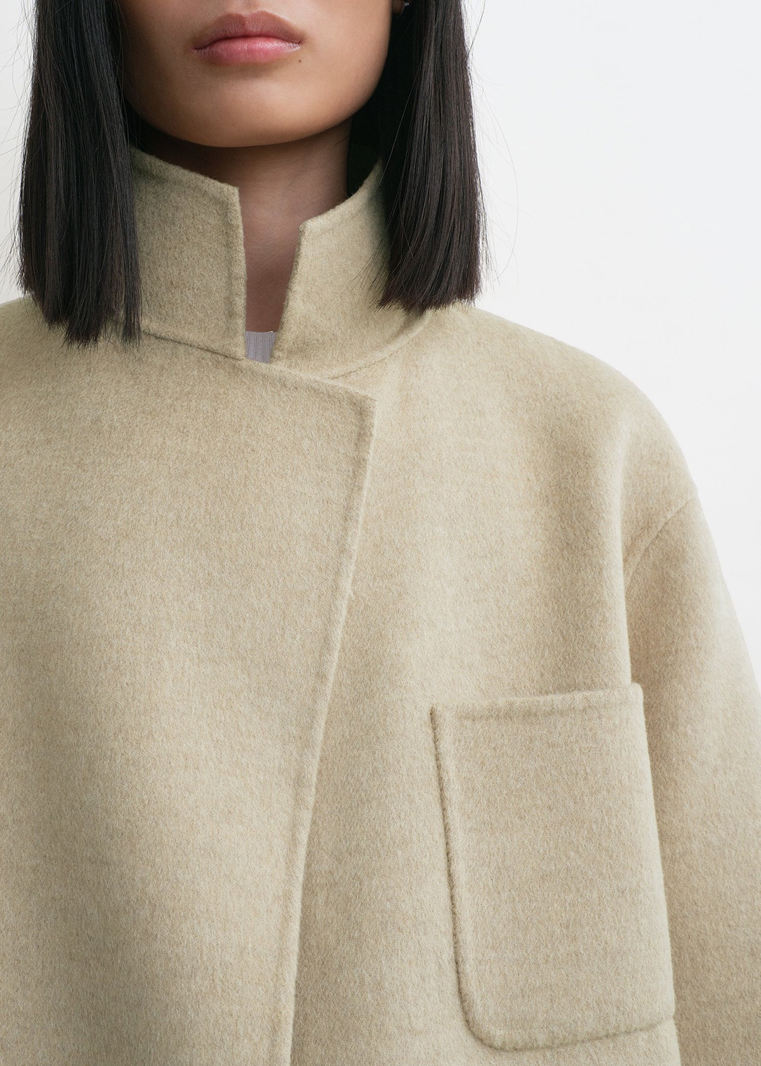 Patch pocket doublé jacket fawn melange - 5