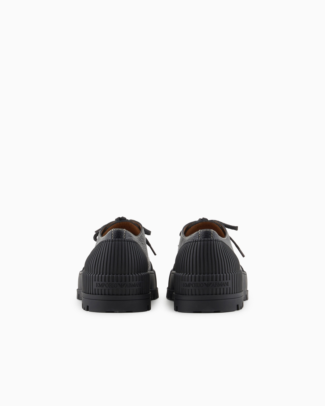 Tumbled-leather Derby shoes with rubber details - 4