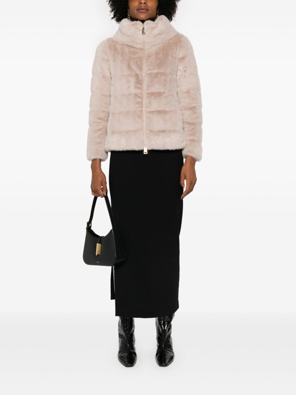 faux-fur zipped jacket - 2