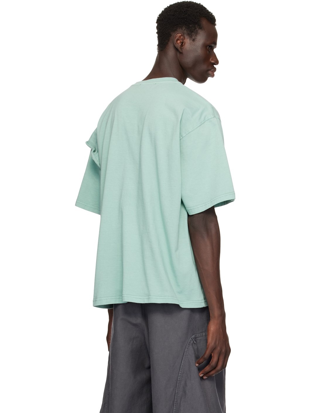 Blue Distressed Oversized T-shirt - 3