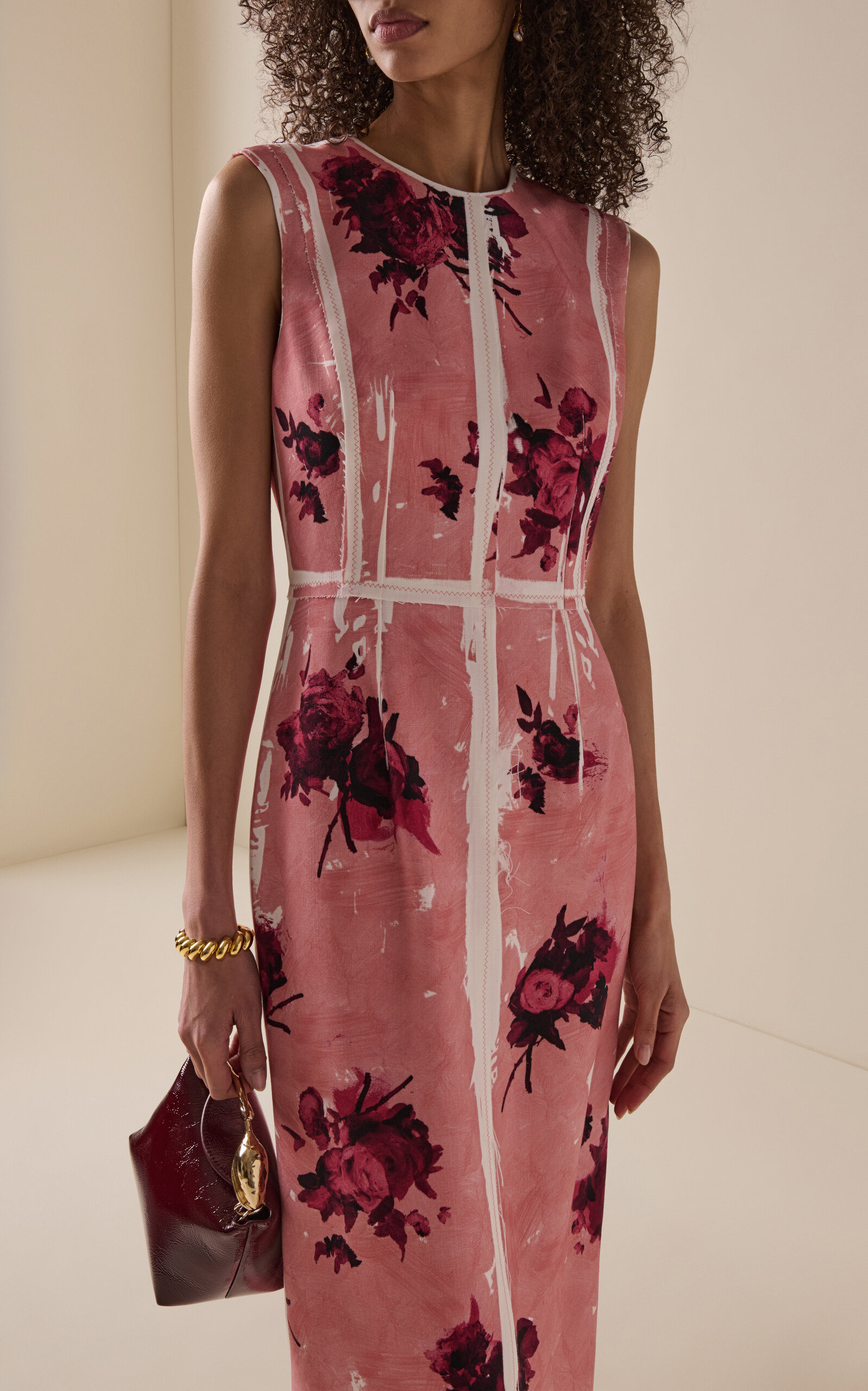 Floral Sleeveless Cocktail Dress light pink - 3