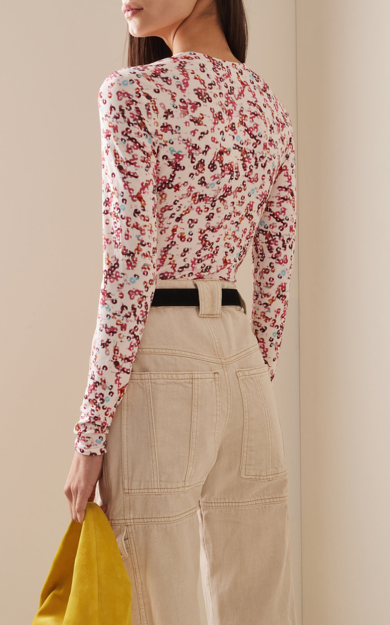 Jena Twist-Detailed Floral Top red 4