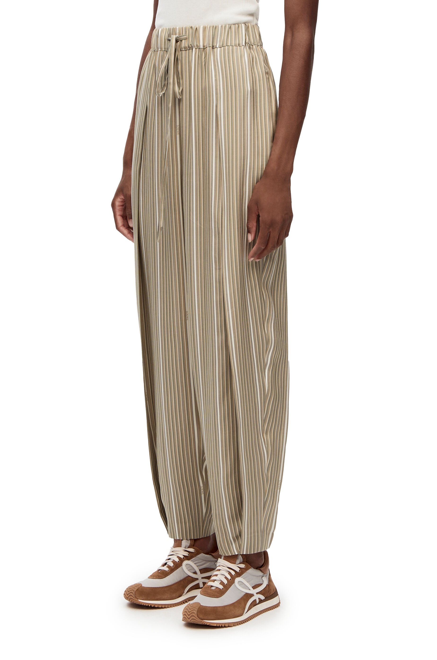 Stripe balloon trousers in silk - 3