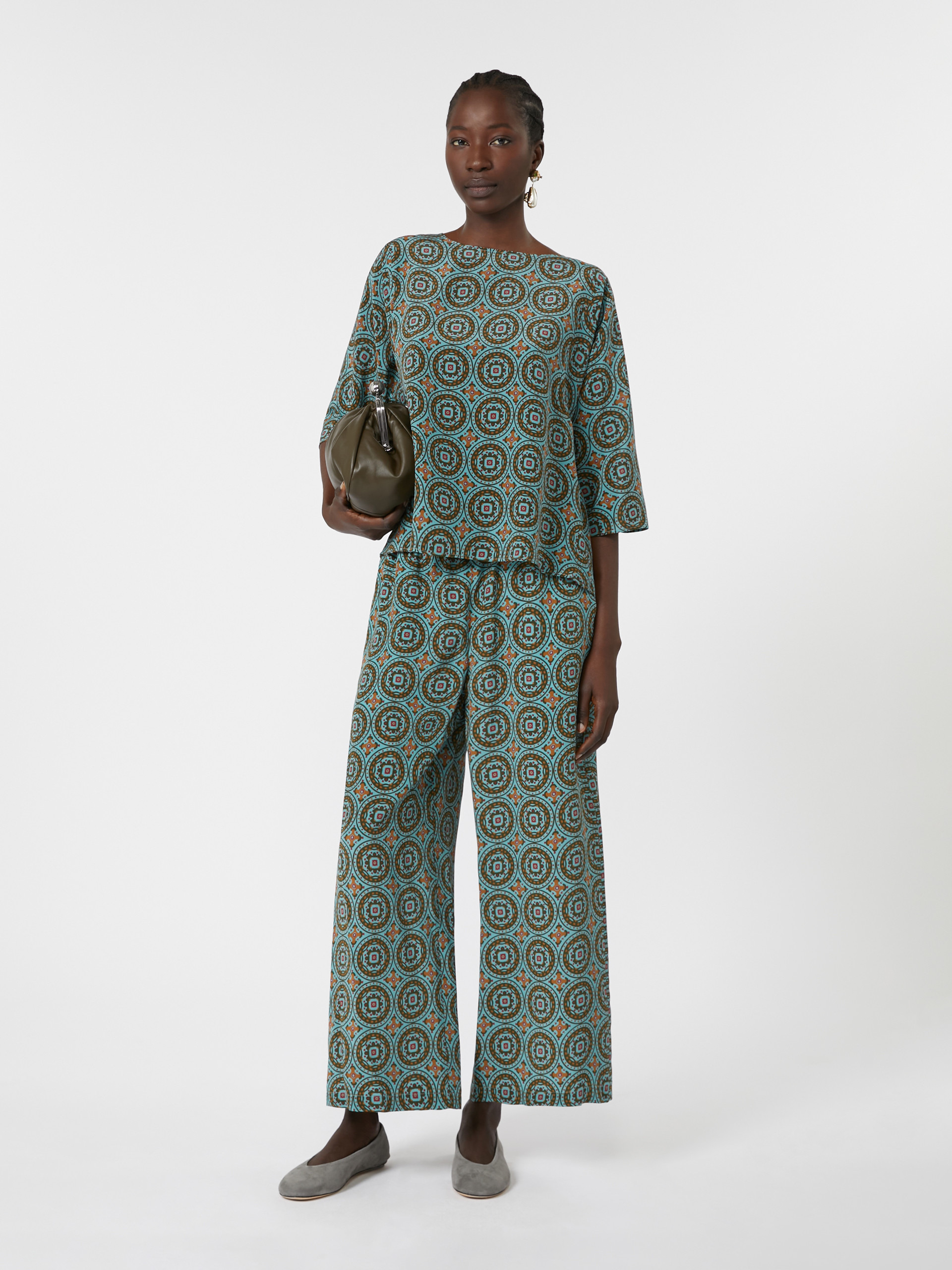ADONE Crepe de chine crew-neck blouse - 2