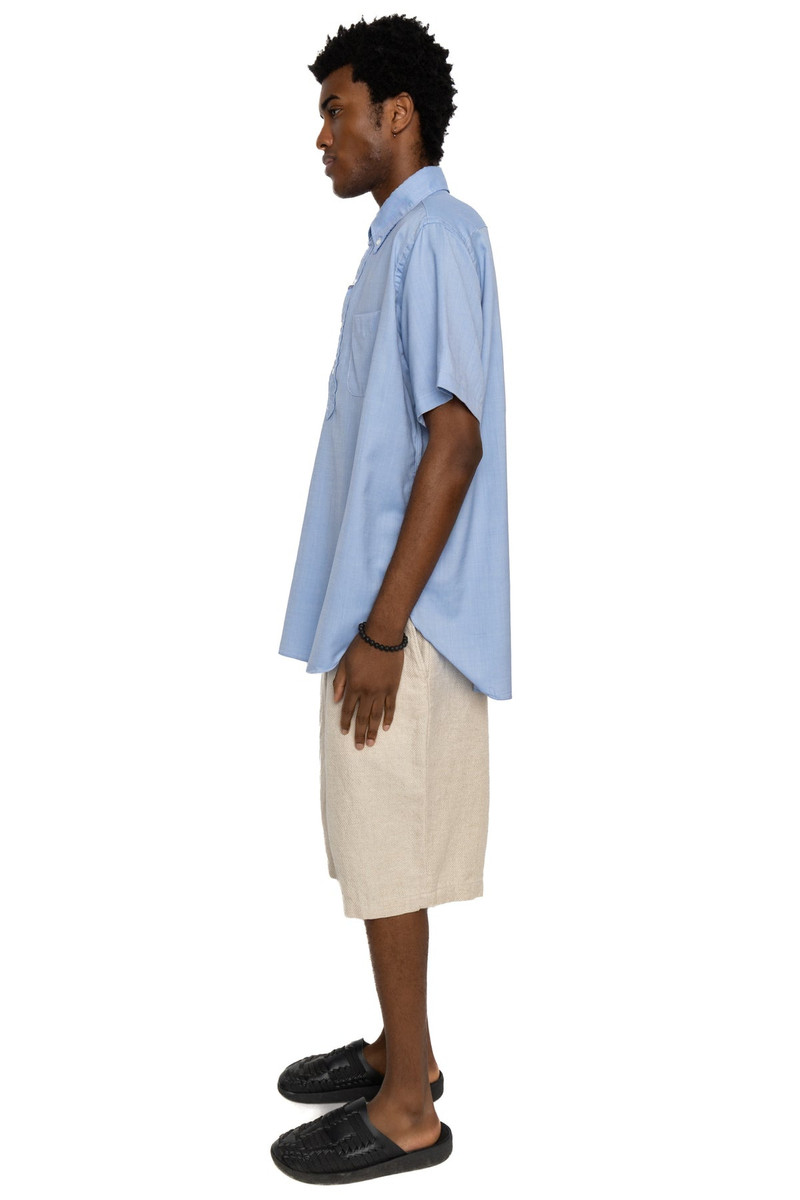 BEAMS PLUS B.D. Pullover Classic-fit Washable Wool Oxford - Blue outlook